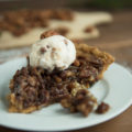 Pecan pie with whipped cream